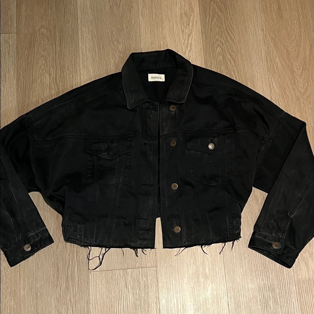 Mono B Black Cropped Jean Jacket
